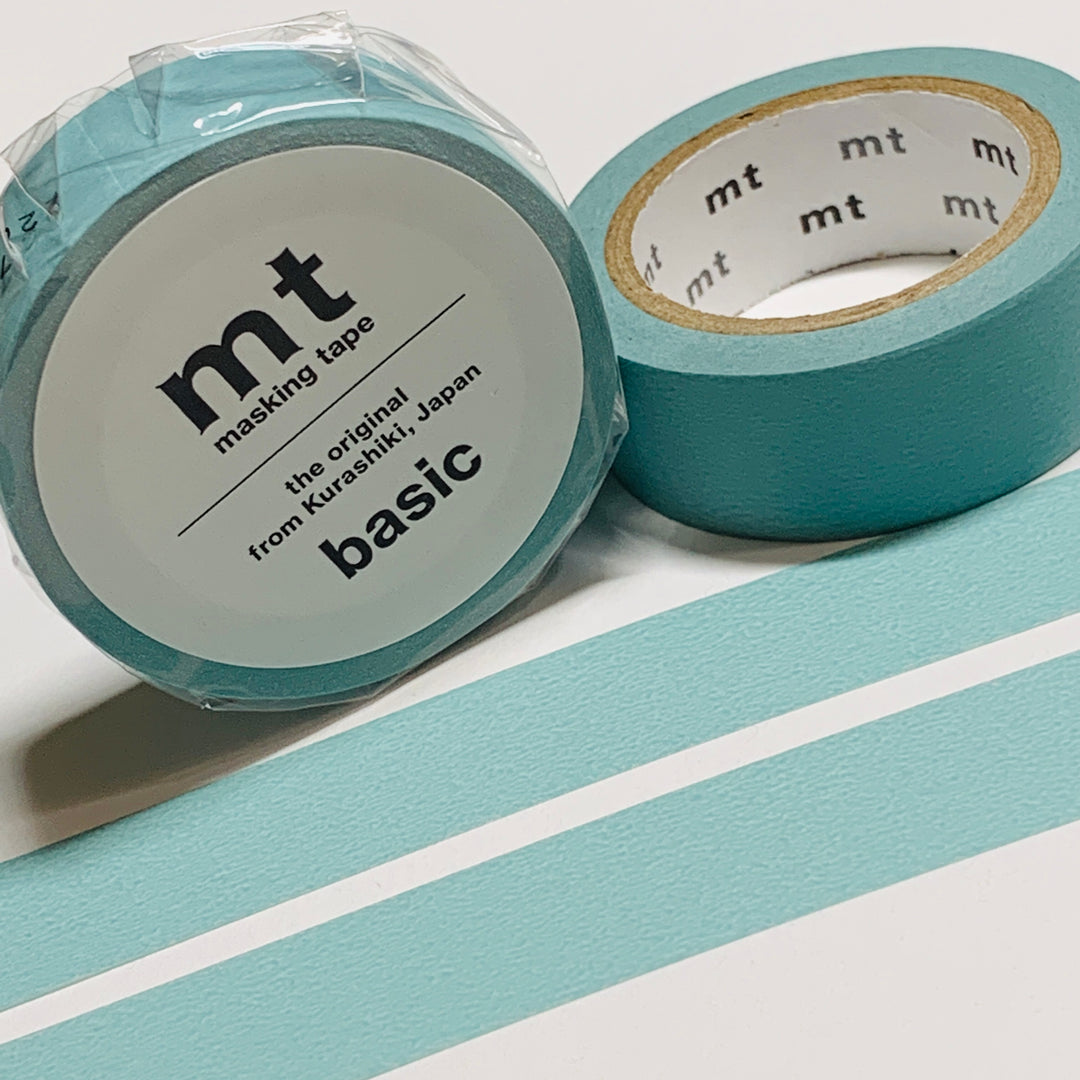 SMOKY MINT GREEN BLUE MATTE Solid MT Washi Tape - 1 Roll - 15mm x 7m (23 Feet)