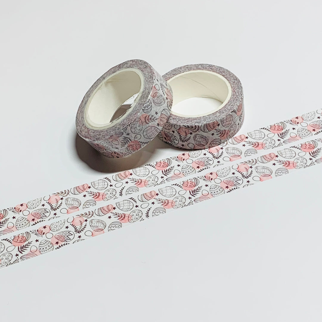 SKETCHED EASTER EGGS OVERLAY Washi Tape - 1 Roll - 15mm x 10m (33 Feet)