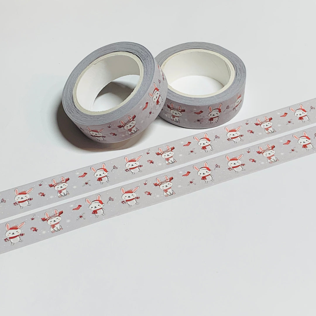 BUNNIES DRESSED In REINDEER Costumes Washi Tape ~ 1 Roll ~ 15mm x 10m (33 Feet)