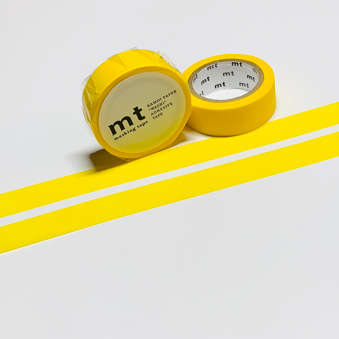 BRIGHT PRIMARY YELLOW Solid Matte Mt Washi Tape ~ 1 Roll ~ 15mm x 7m (23 Feet)