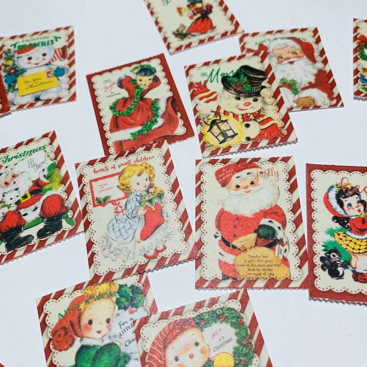 RETRO CHRISTMAS MEMORIES Ticket Sticker Sheets ~ 1 Stack ~ 150 Stickers in 30 Designs