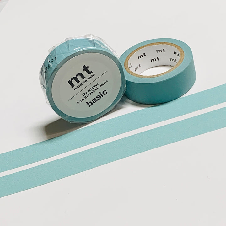 SMOKY MINT GREEN BLUE MATTE Solid MT Washi Tape - 1 Roll - 15mm x 7m (23 Feet)