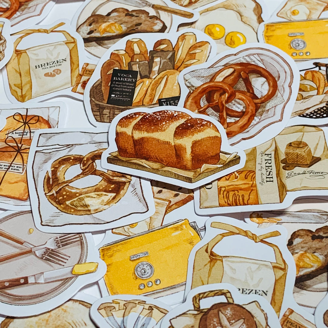 MORNING PASTRIES For BREAD LOVER'S Peelable Stickers  ~ 46 Pieces ~ 44mm