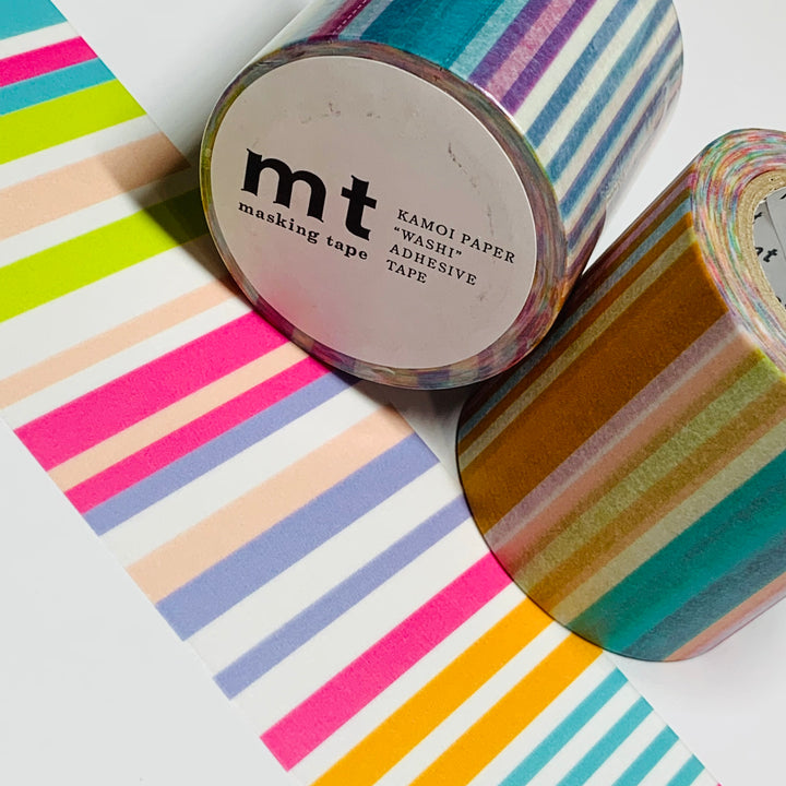 MT CASA MULTI BORDER PASTEL STRIPE Tape For Interior Design - 1 Roll