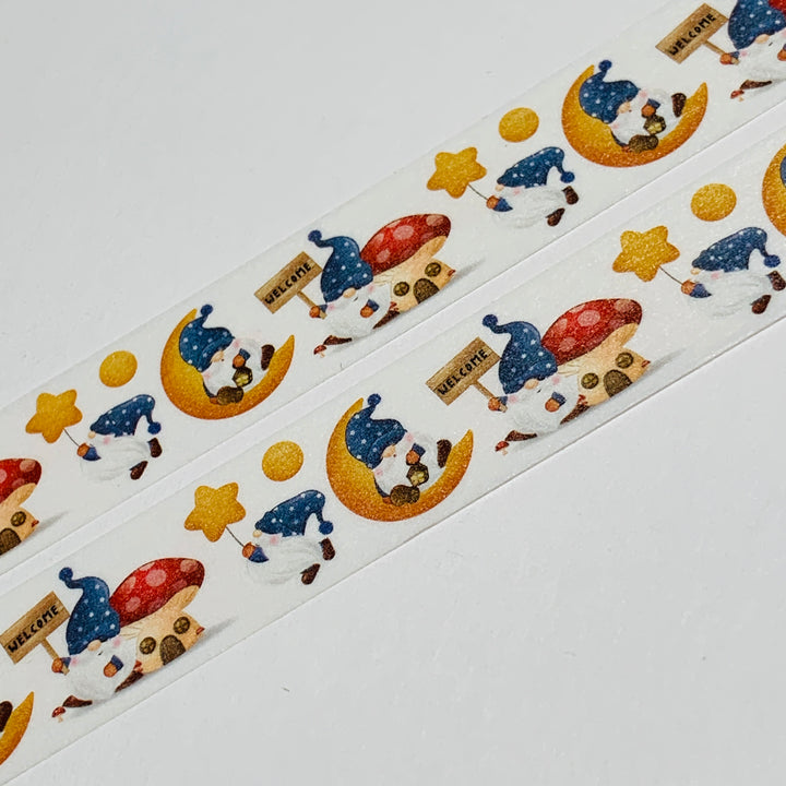 OVER The MOON GOODNIGHT GNOMES Washi Tape ~ 1 Roll ~ 15mm x 10m (33 Feet)