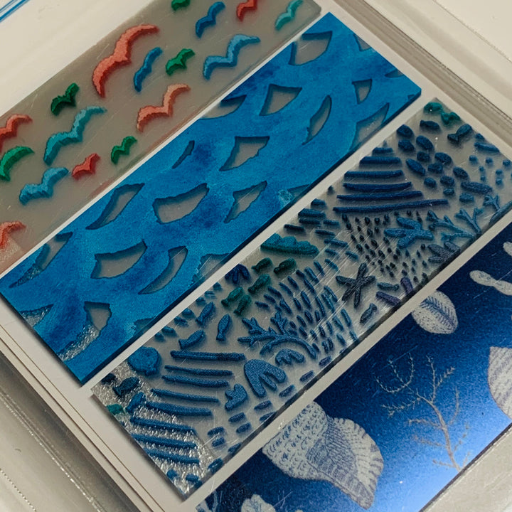 KITTA OCEAN LIFE Transparent Washi Strips by Hitotoki In Matchbook ~ 40 Strips (4 Designs/10 Strips Each) ~ 1/2 x 2 Inches