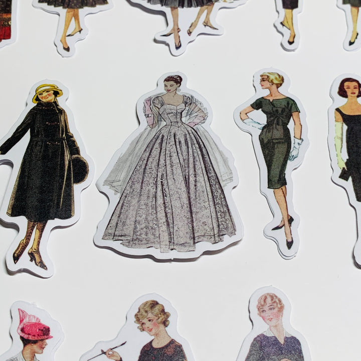 LITTLE BLACK VINTAGE DRESS Girls Peelable Stickers  ~ 40 Pieces ~ Each Sticker is 60mm x 80mm
