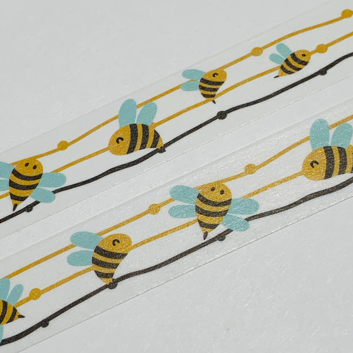 BUZZING SOARING STRING BEES Washi Tape - 1 Roll - 15mm x 10m (33 Feet)