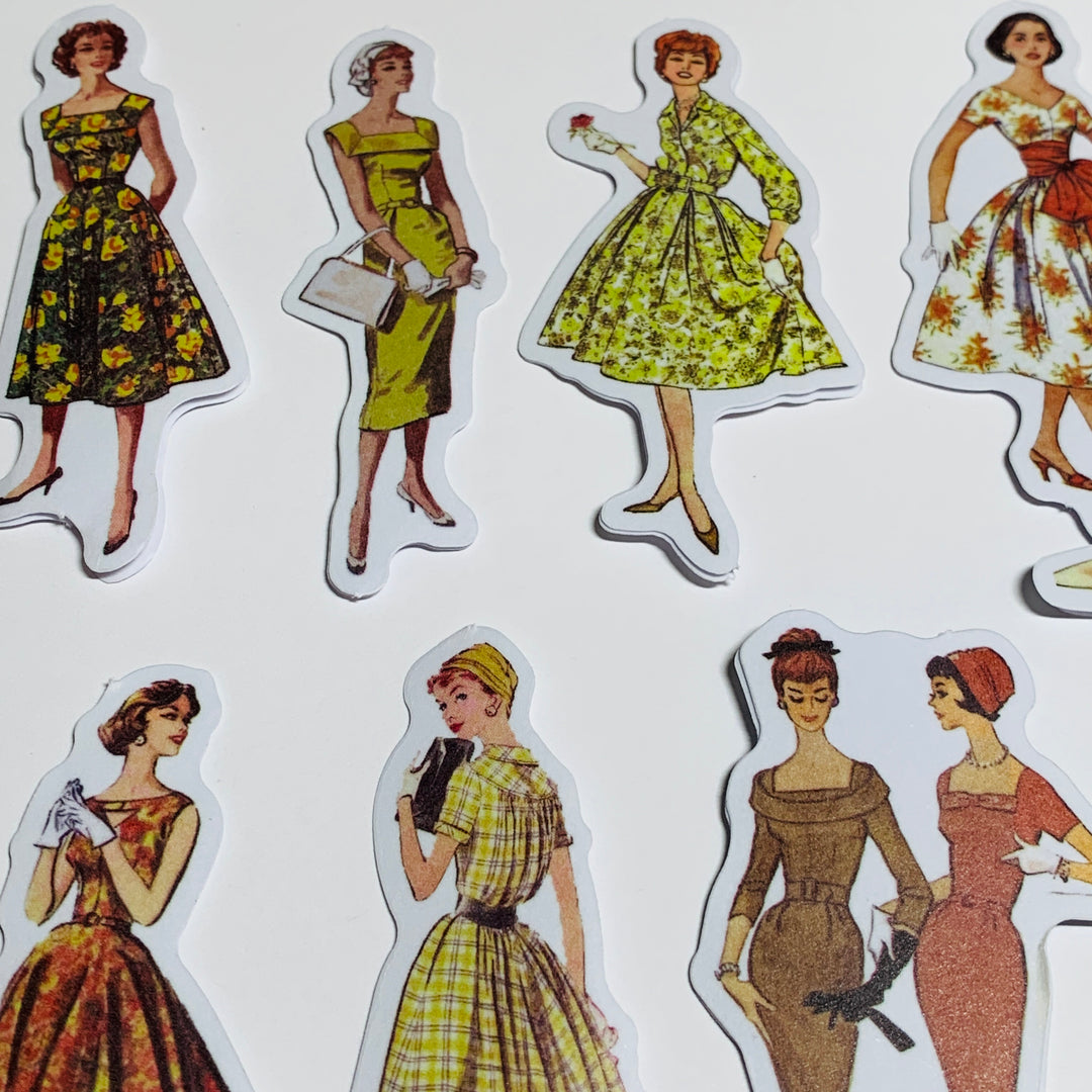 GOLDEN DAYS VINTAGE DRESS Girls Peelable Stickers  ~ 40 Pieces ~ Each Sticker is 60mm x 80mm