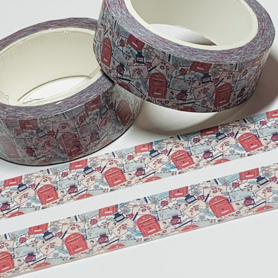 MAIL ME A LETTER HAPPY MAIL Washi Tape ~ 1 Roll ~ 15mm x 10m (33 Feet)