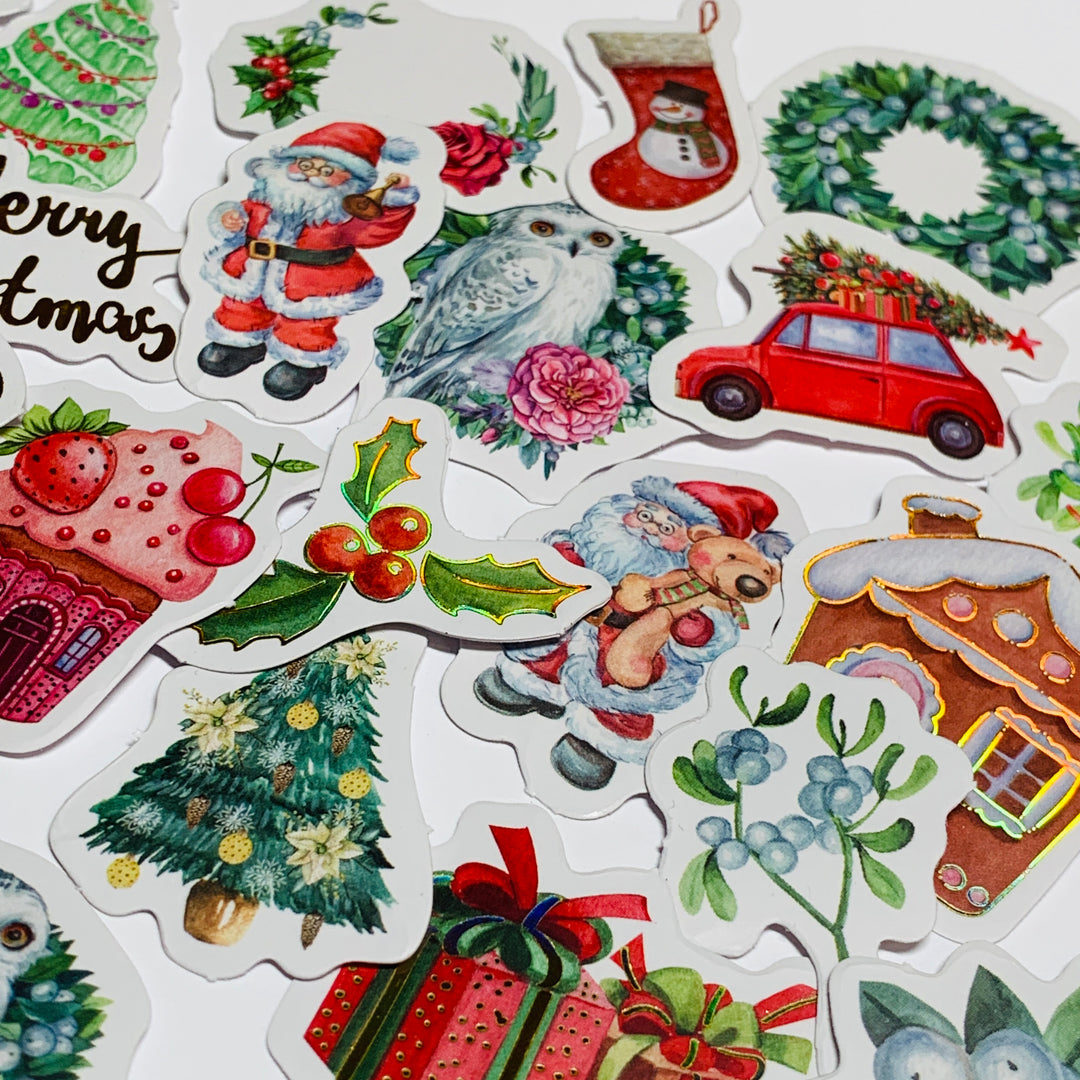 MERRY CHRISTMAS FAVORITES Peelable Stickers  ~ 46 Pieces ~ Approximately 38mm