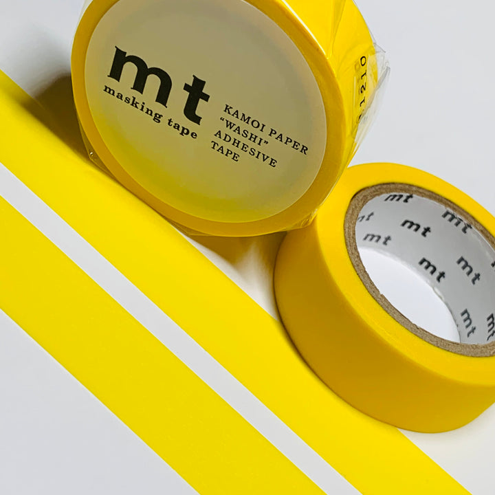 BRIGHT PRIMARY YELLOW Solid Matte Mt Washi Tape ~ 1 Roll ~ 15mm x 7m (23 Feet)