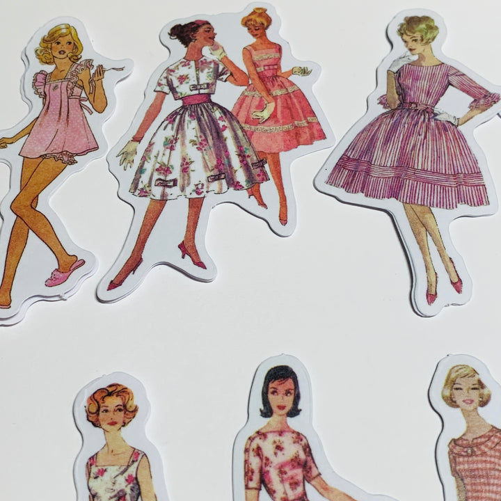 PINK PAJAMAS VINTAGE DRESS Girls Peelable Stickers  ~ 40 Pieces ~ Each Sticker is 60mm x 80mm
