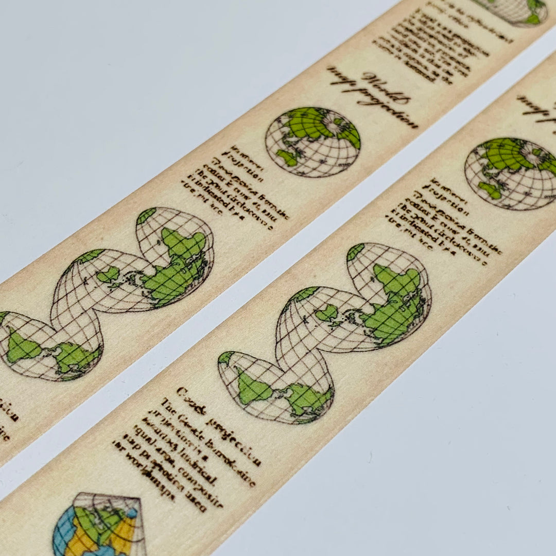 WORLD MAP PROJECTION Mt Washi Tape ~ 1 Roll ~ 20mm x 7m (23 Feet)