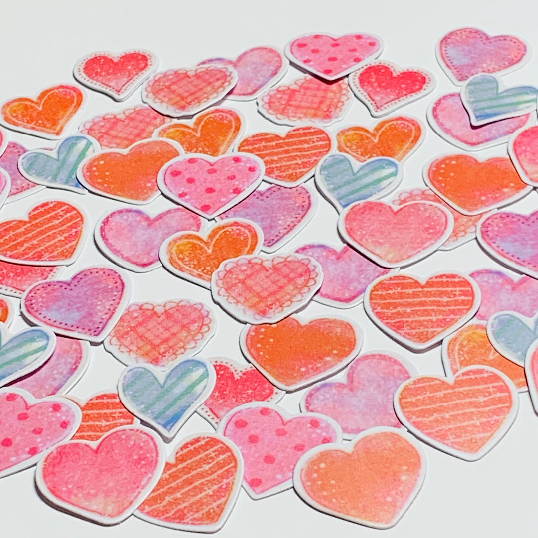 POCKET FULL Of HEARTS Sticker Flakes Stickers ~ 70 Pieces ~ 20mm Each