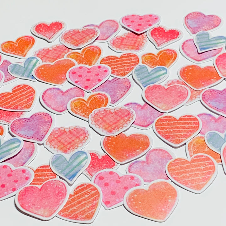 POCKET FULL Of HEARTS Sticker Flakes Stickers ~ 70 Pieces ~ 20mm Each