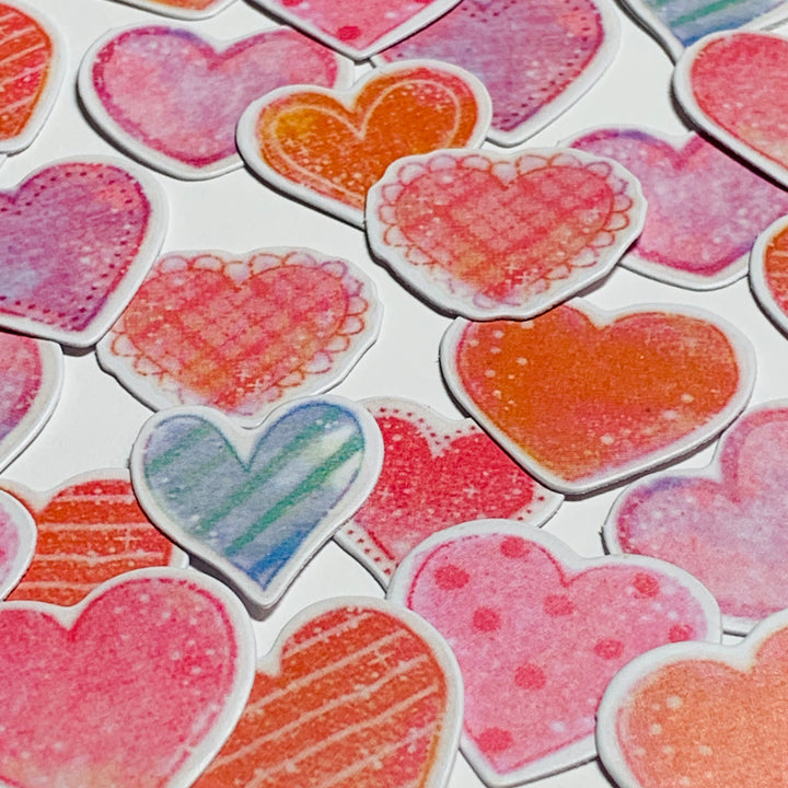 POCKET FULL Of HEARTS Sticker Flakes Stickers ~ 70 Pieces ~ 20mm Each