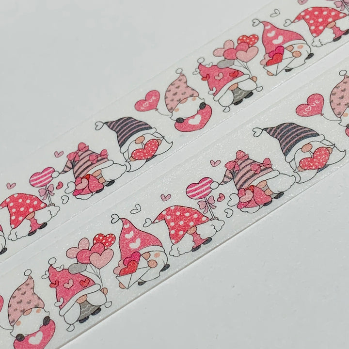 PINK LOVE LETTERS GNOMES Washi Tape ~ 1 Roll ~ 15mm x 10m (33 Feet)