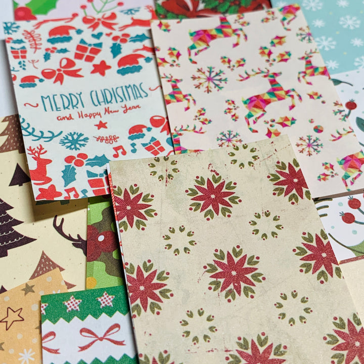 WRAPPING PAPER SNIPPETS Christmas Booklet of Ephemera Sheets ~ 100 Sheets ~ 1.5 x 2.5 Inches