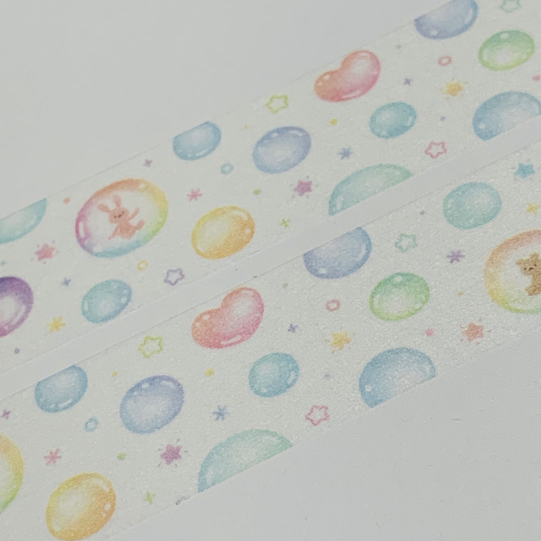 RAINBOW FLOATING SOAP BUBBLES Saien Masking Washi Tape ~ 1 Roll ~ 20mm x 7m (23 Feet)