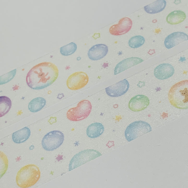 RAINBOW FLOATING SOAP BUBBLES Saien Masking Washi Tape ~ 1 Roll ~ 20mm x 7m (23 Feet)