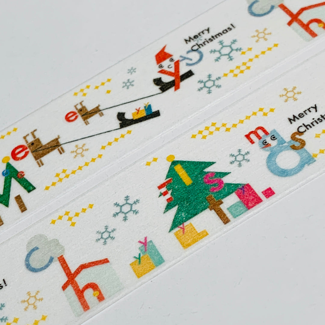 EMBROIDERY TYPE CHRISTMAS MT Washi Tape ~ 1 Roll ~ 23mm x 7m (23 Feet)