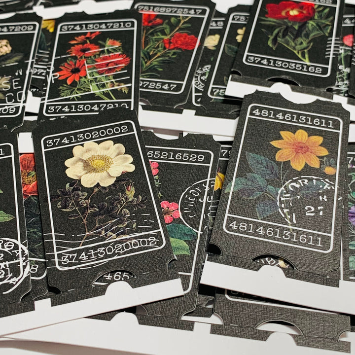 THE SONG Of The FLOWER TICKET Stubs Sticker Ephemera Pack ~ 15 Strips ~ 45 Stickers