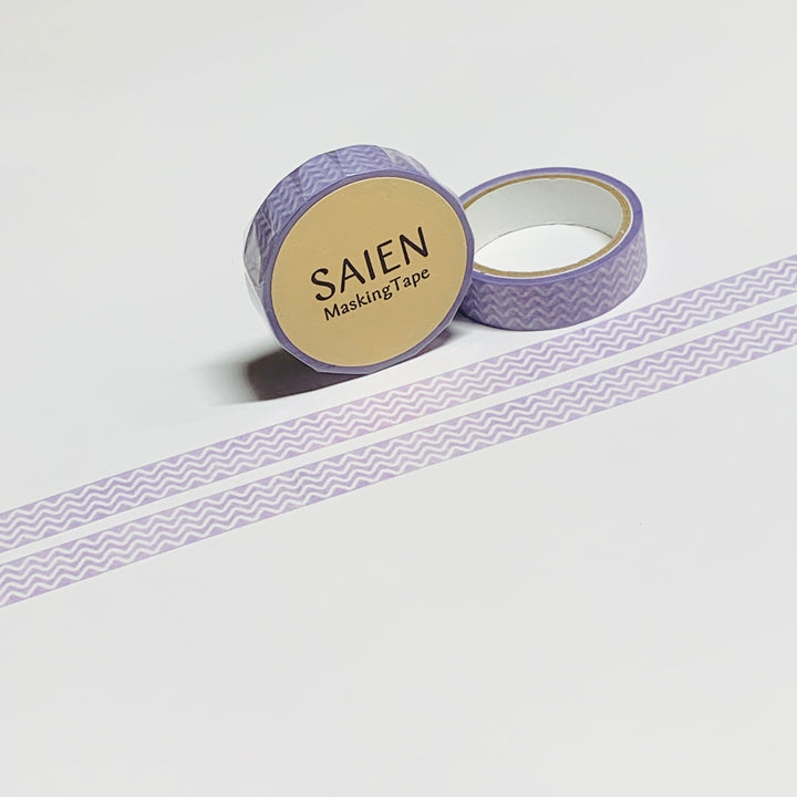 THIN PASTEL PURPLE WAVE Saien Masking Washi Tape ~ 1 Roll ~ 10mm x 4m (13 Feet)