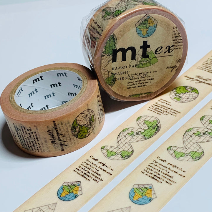 WORLD MAP PROJECTION Mt Washi Tape ~ 1 Roll ~ 20mm x 7m (23 Feet)