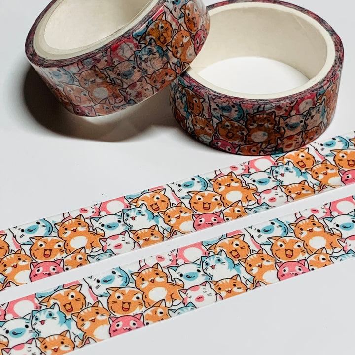 CAT And PIG PHOTO BOMB COLLAGE Washi Tape ~ 1 Roll ~ 15mm x 5m (16 Feet)