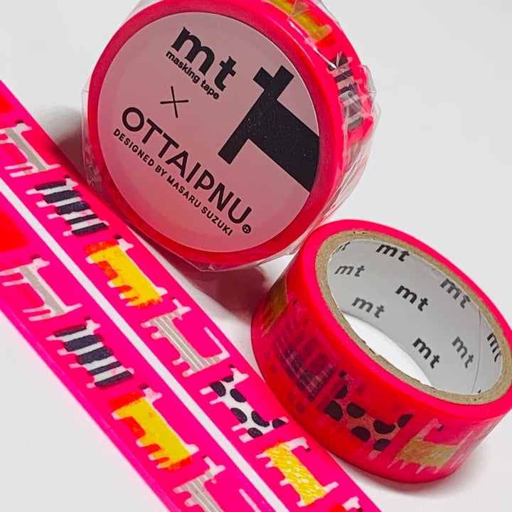 ABSTRACT NEON DOG WALK OTTAIPNU Foil Stamping Mt Washi Tape - 1 Roll - 15mm x 3m (16 Feet)