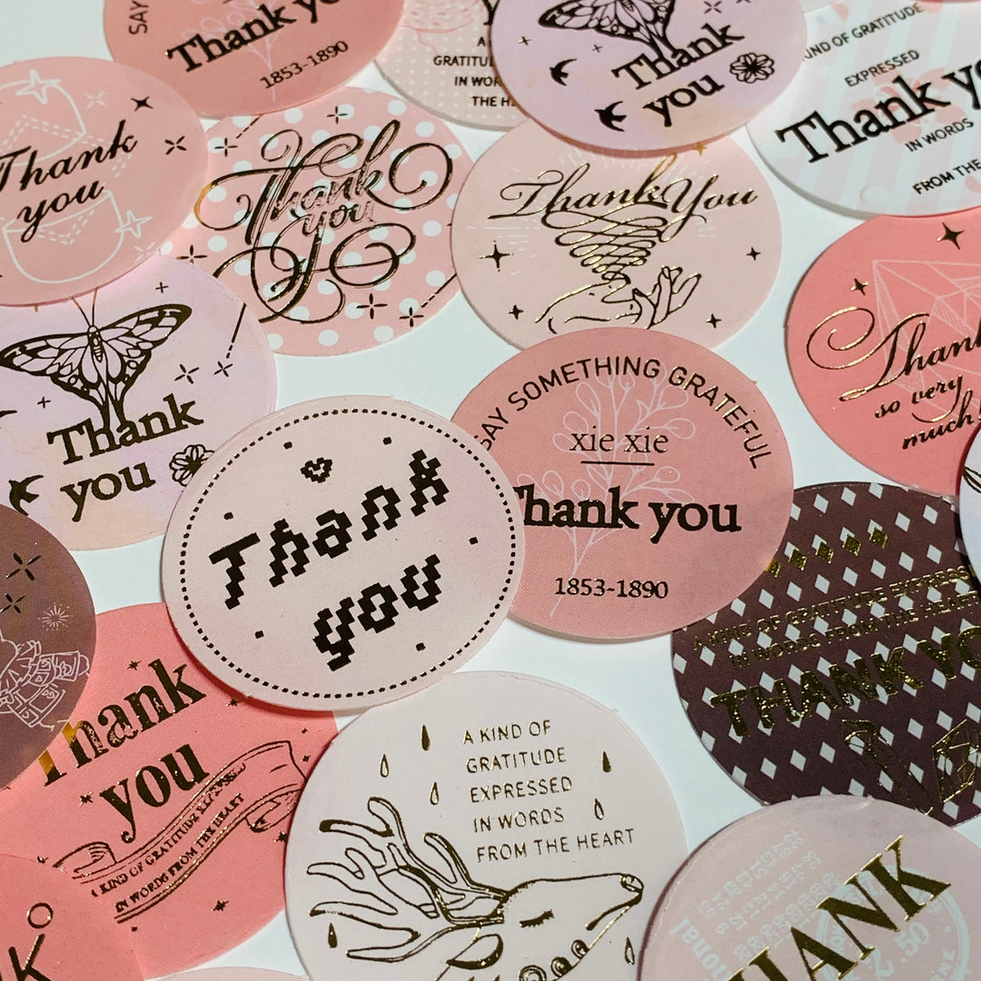 SWEET FORMULA QUOTES Thank You Peelable Stickers  ~ 46 Pieces ~ Each Sticker is Approximately 35mm