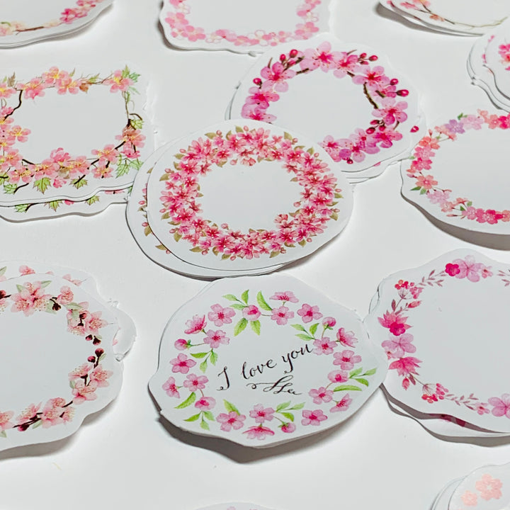 SURROUNDED By FLOWER WREATHS Peelable Stickers  ~ 465Pieces ~ 38mm Each