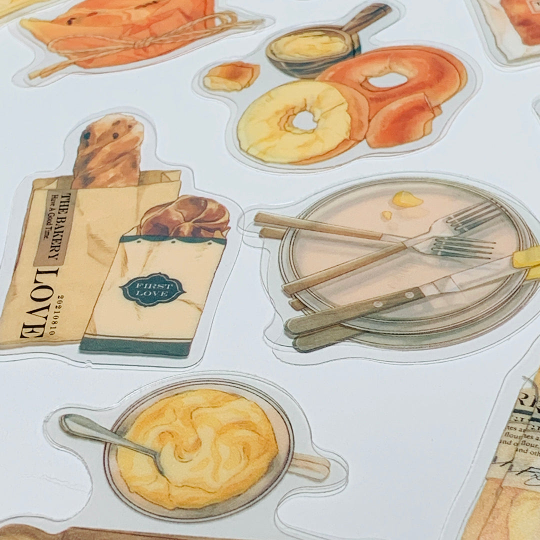 BREAD And PASTRY HOUSE Transparent Peelable Stickers  ~ 40 Pieces ~ 95-120mm Each