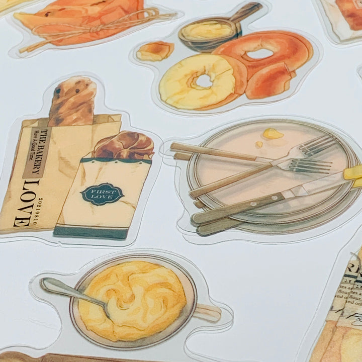 BREAD And PASTRY HOUSE Transparent Peelable Stickers  ~ 40 Pieces ~ 95-120mm Each
