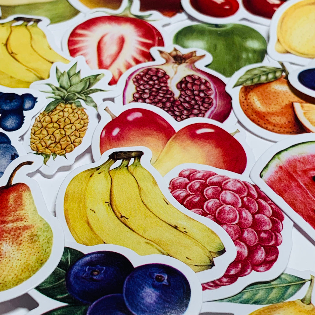 STRAWBERRY FRUIT SALAD Peelable Stickers  ~ 46 Pieces ~ Each Sticker is 40mm