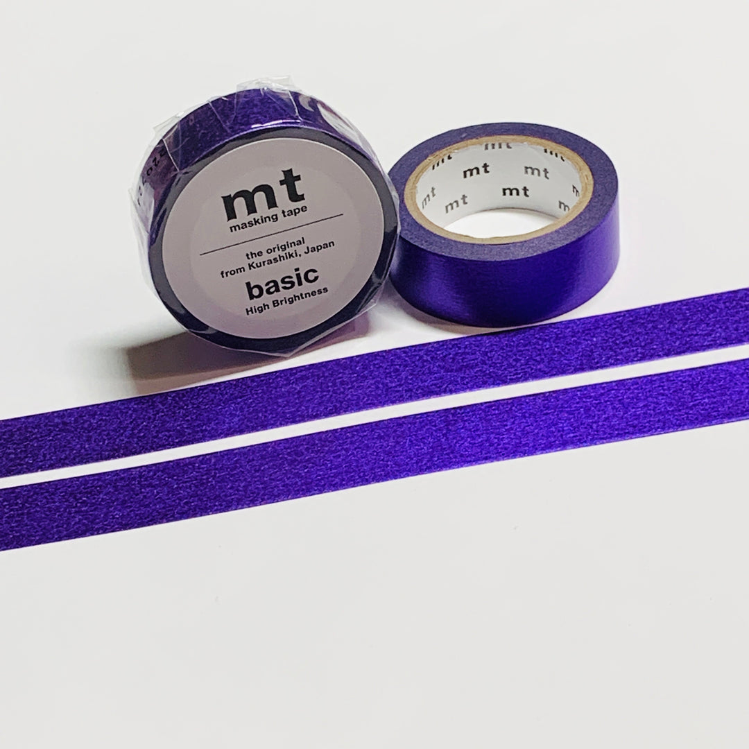 ROYAL PURPLE METALLIC FOIL Solid MT Washi Tape - 1 Roll - 15mm x 7m (23 Feet)