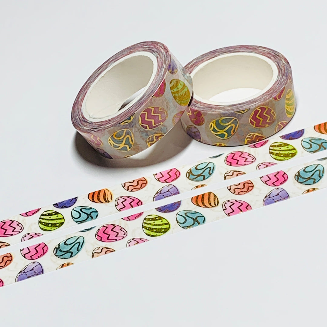 ELEGANT DESIGNED EASTER EGGS Gold Foil Washi Tape ~ 1 Roll ~ 15mm x 10m (33 Feet)