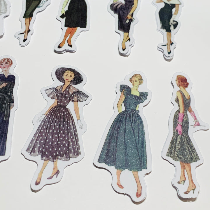 LITTLE BLACK VINTAGE DRESS Girls Peelable Stickers  ~ 40 Pieces ~ Each Sticker is 60mm x 80mm