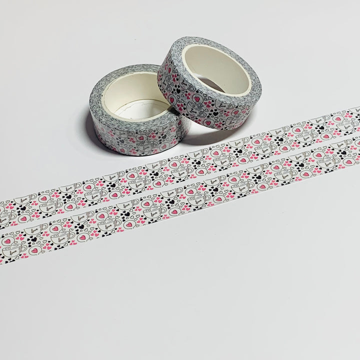 VALENTINE ESPRESSO & GOOD CONVERSATION Washi Tape ~ 1 Roll ~ 15mm x 10m (33 Feet)