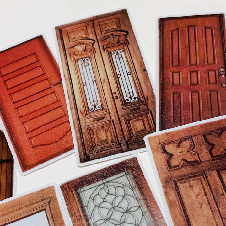 ARCHITECTURE DOORS & WINDOWS Stickers On Photo Print Paper ~ 10 Large Stickers ~ 40-100mm