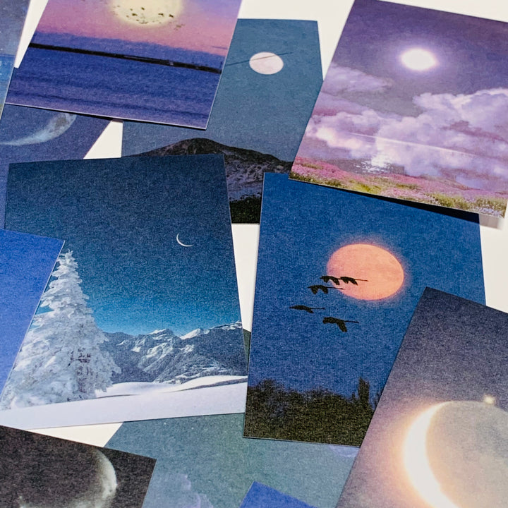 BLUE MOON MILKY NIGHT SKY Designed Sticker Sheets Booklet ~ 50 Sheet ~ 1.5 x 2.35 Inches