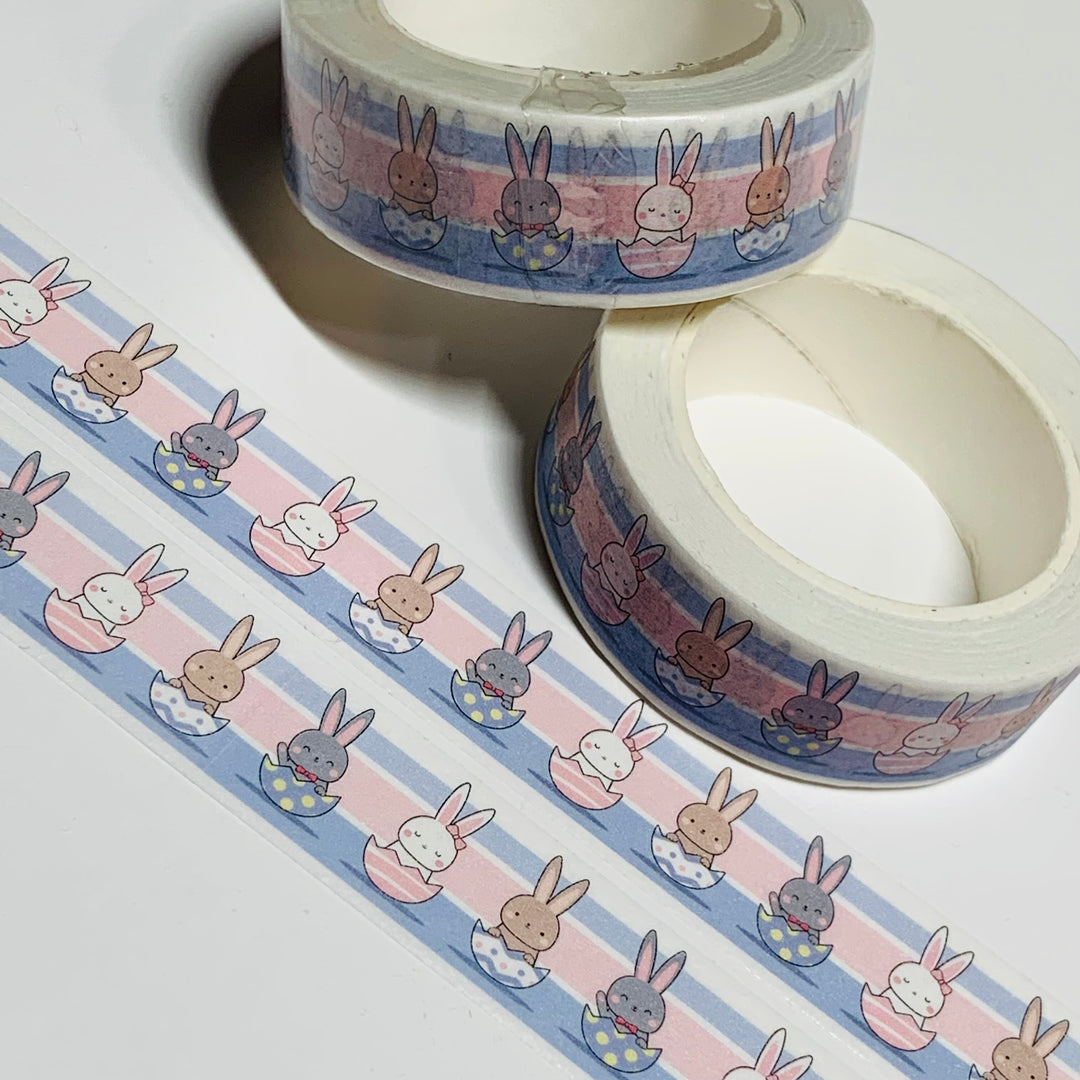 PREPPY BUNNIES In A HALF SHELL Washi Tape - 1 Roll - 15mm x 10m (33 Feet)