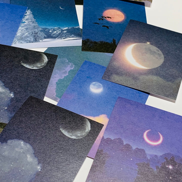 BLUE MOON MILKY NIGHT SKY Designed Sticker Sheets Booklet ~ 50 Sheet ~ 1.5 x 2.35 Inches