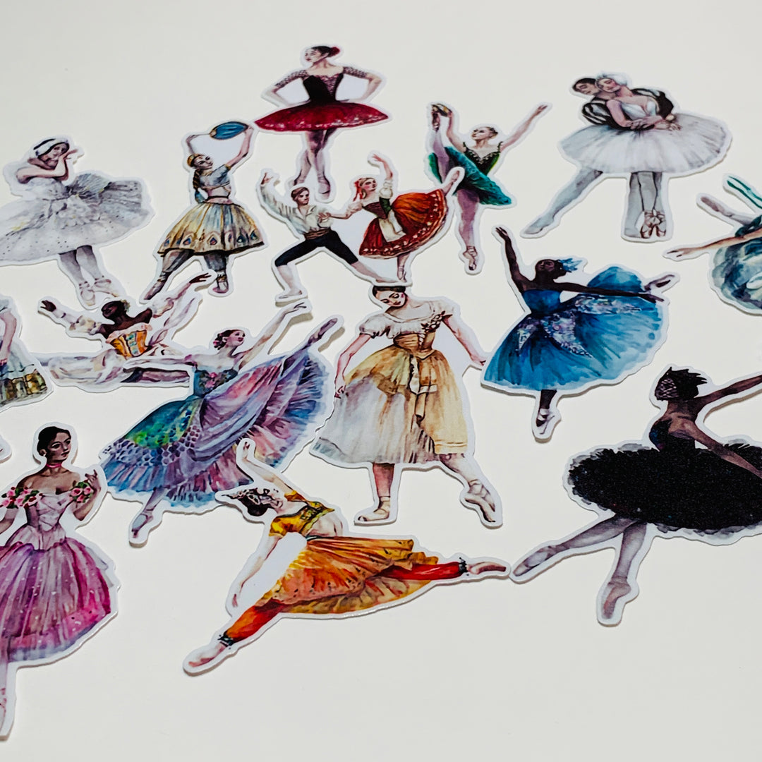 INTERNATIONAL DANCE TROUPE Stickers On Photo Print Paper ~ 15 Stickers ~ 30-50mm