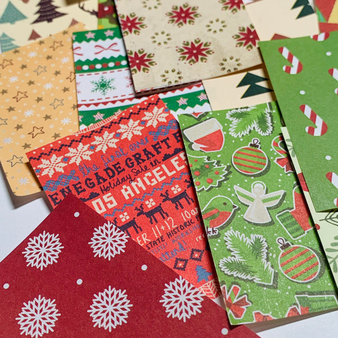 WRAPPING PAPER SNIPPETS Christmas Booklet of Ephemera Sheets ~ 100 Sheets ~ 1.5 x 2.5 Inches