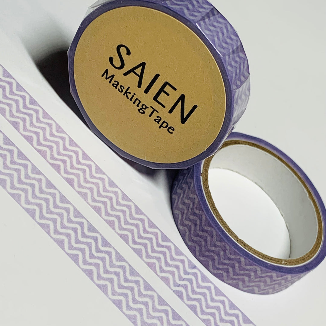 THIN PASTEL PURPLE WAVE Saien Masking Washi Tape ~ 1 Roll ~ 10mm x 4m (13 Feet)