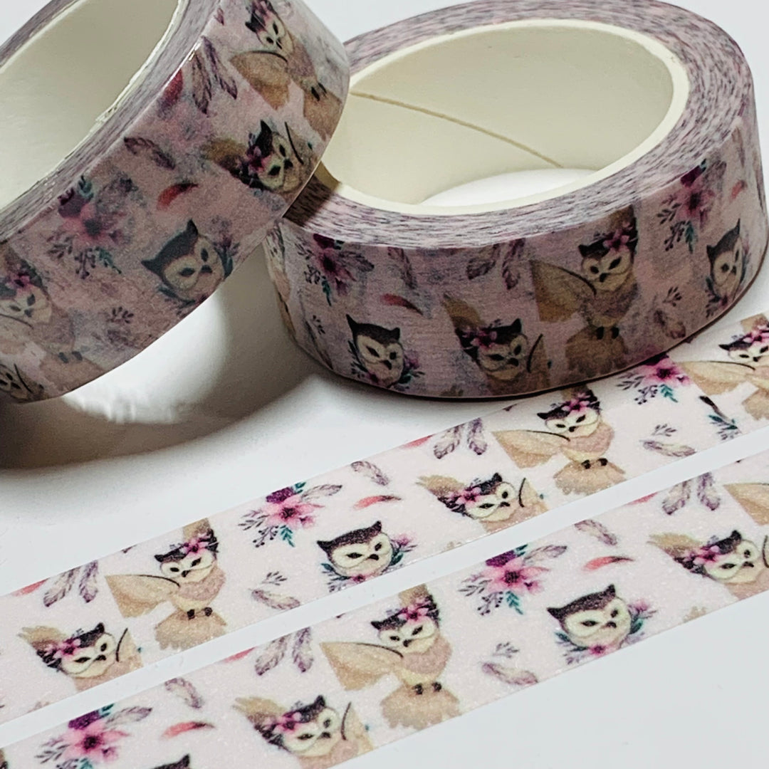 BOHO CHIC OWLS Winter Glam Washi Tape ~ 1 Roll ~ 15mm x 10m (33 Feet)