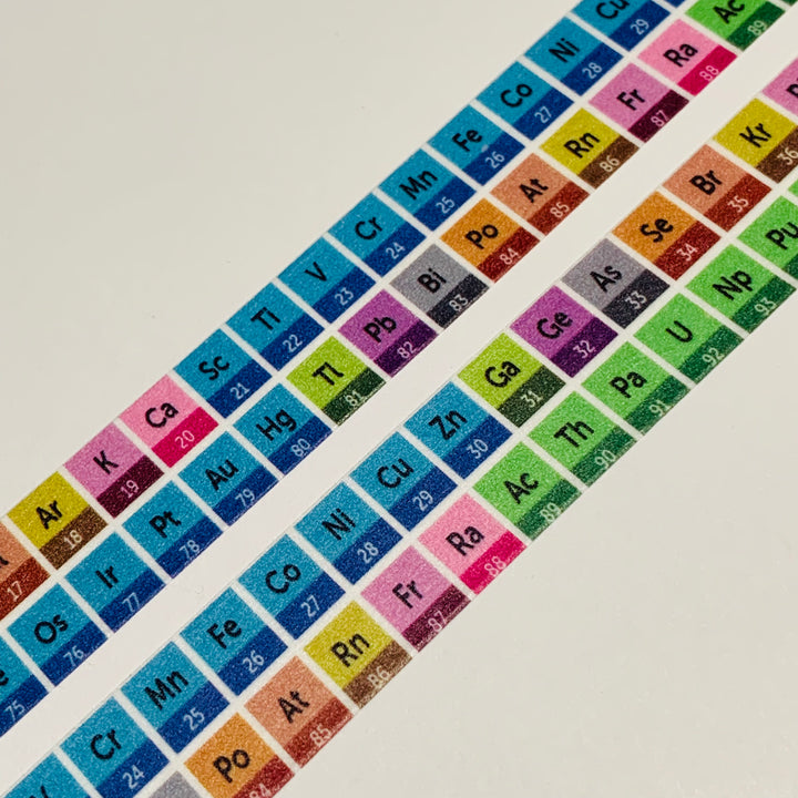 PERIODIC TABLE SCIENTIFIC Washi Tape ~ 1 Roll ~ 15mm x 5m (16 Feet)