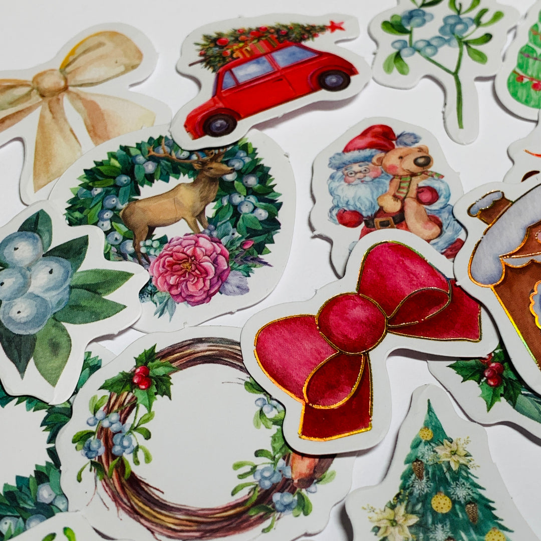 MERRY CHRISTMAS FAVORITES Peelable Stickers  ~ 46 Pieces ~ Approximately 38mm